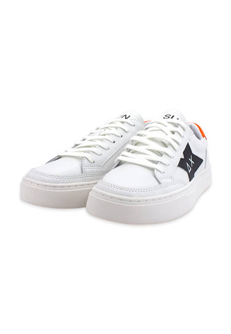 SUN68 Skate Sneaker Uomo Bianco Arancio Fluo Z42125 - Sandrini Calzature e Abbigliamento