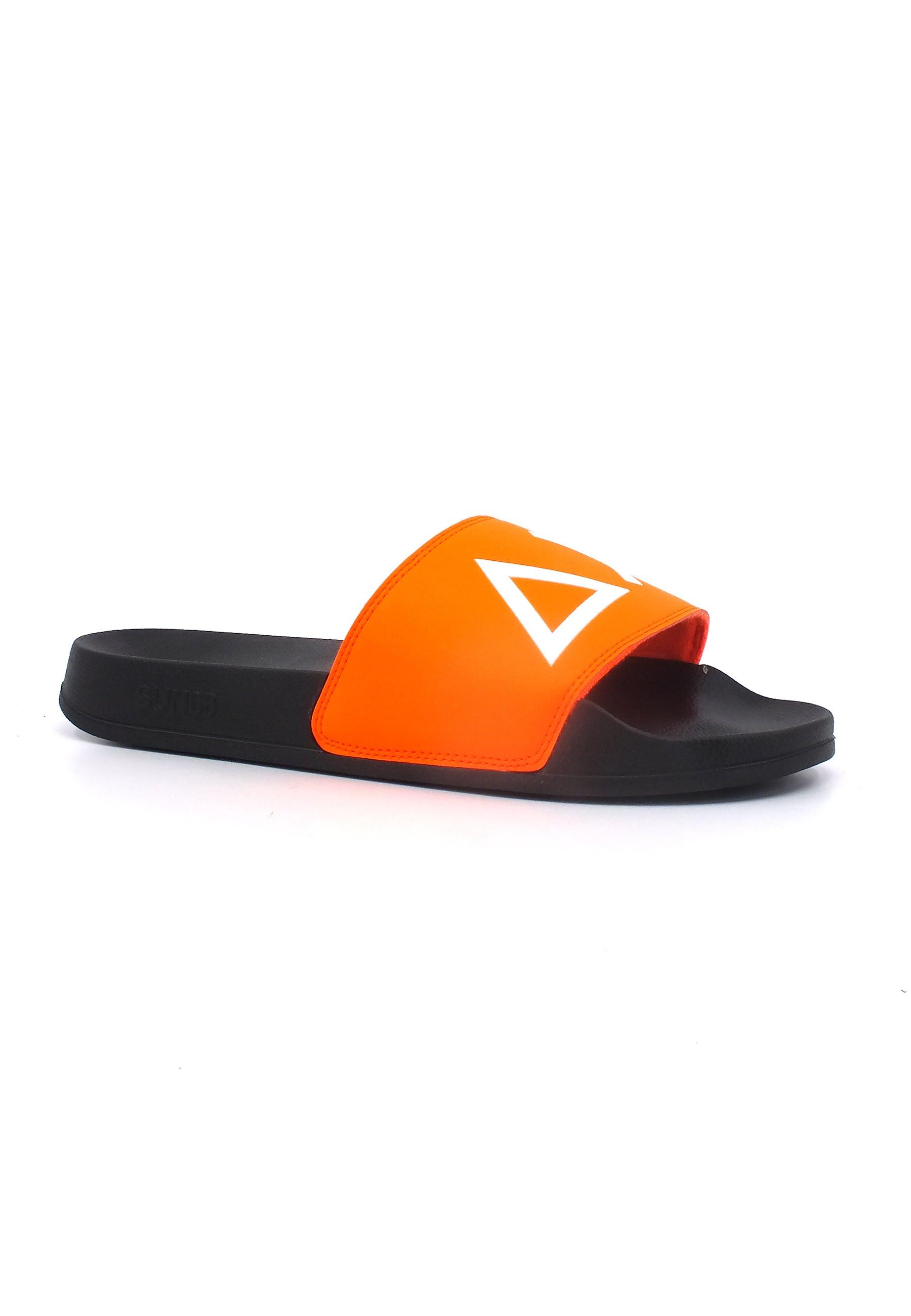 SUN68 Slipper Logo Ciabatta Uomo Arancio Fluo X33151 - Sandrini Calzature e Abbigliamento