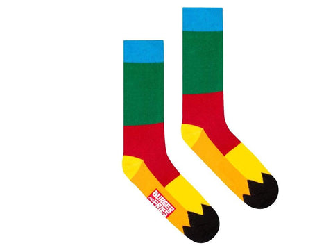 SUN68 Socks Burger And Fries Calzini Patchwork Verde Scuro Rosso BF1005 - Sandrini Calzature e Abbigliamento