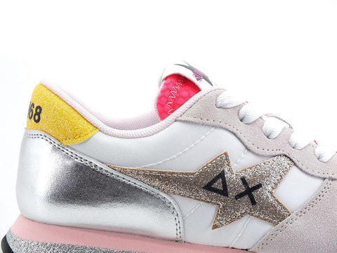 SUN68 Stargilr Glitter Logo Sneaker Bianco Multicolor Z32211 - Sandrini Calzature e Abbigliamento