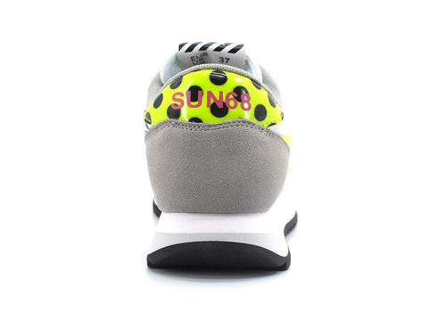 SUN68 Stargirl Back Pois Sneaker Running Bianco Giallo Z32213 - Sandrini Calzature e Abbigliamento
