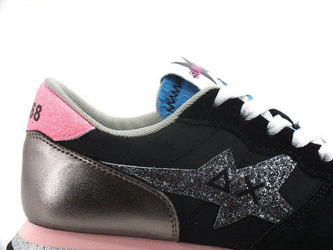 SUN68 Stargirl Glitter Logo Sneaker Running Nero Silver Z32211 - Sandrini Calzature e Abbigliamento