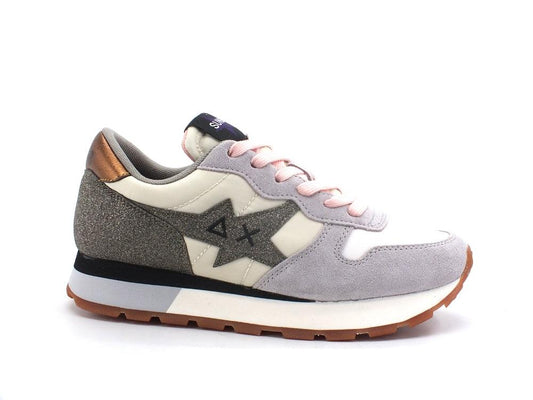 SUN68 Stargirl Glitter Sneaker Running Bianco Panna Z41207 - Sandrini Calzature e Abbigliamento