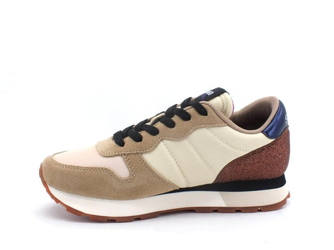 SUN68 Stargirl Glitter Sneaker Suede Beige Z41207 - Sandrini Calzature e Abbigliamento