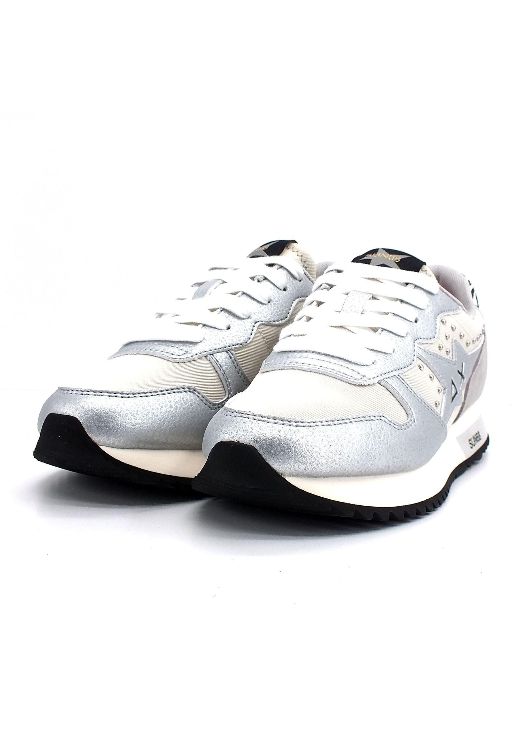 SUN68 Stargirl Metal Studs Sneaker Donna Bianco Panna Z42213 - Sandrini Calzature e Abbigliamento