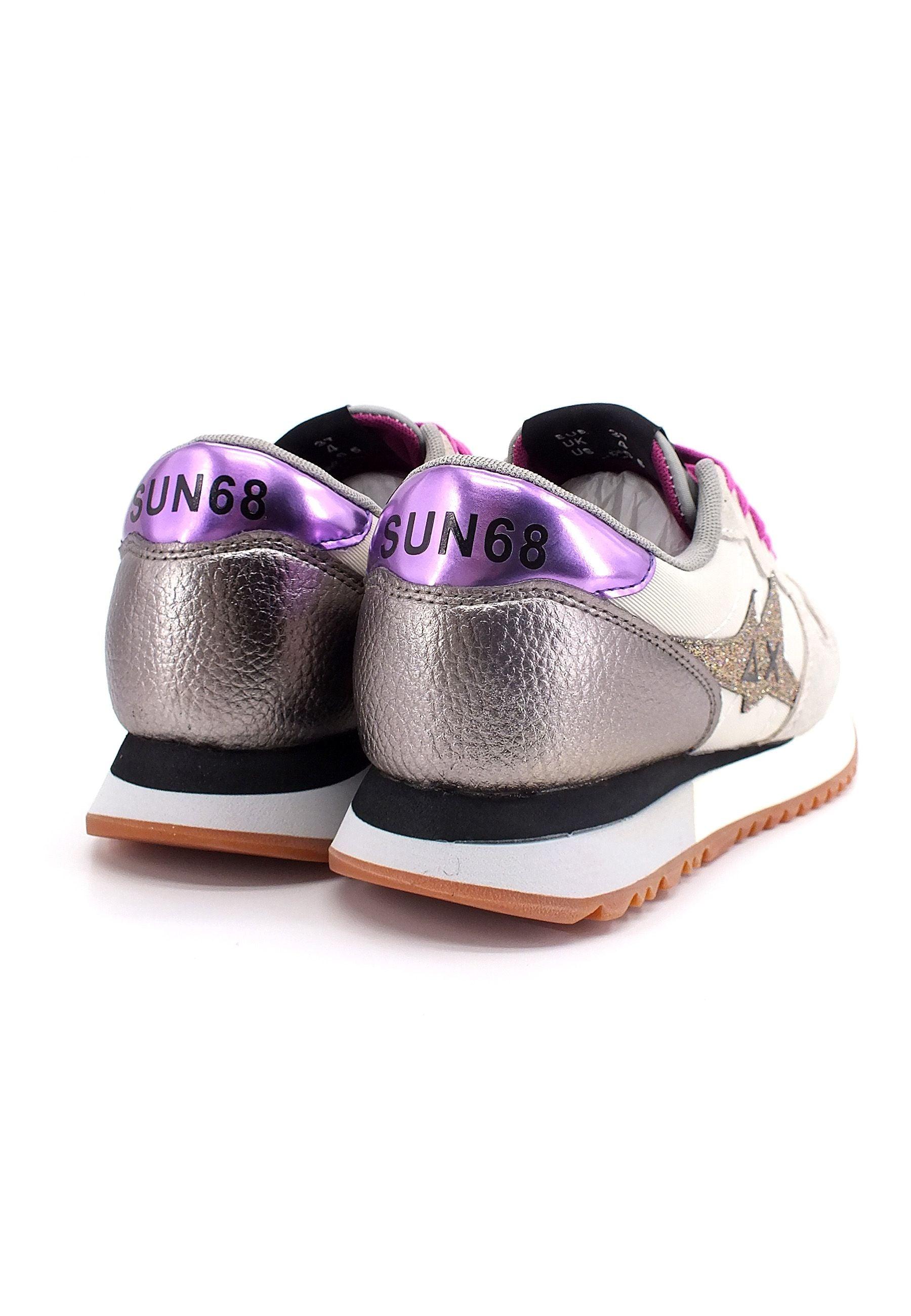 SUN68 Stargirl Nylon Glitter Sneaker Donna Bianco Panna Z42211 - Sandrini Calzature e Abbigliamento