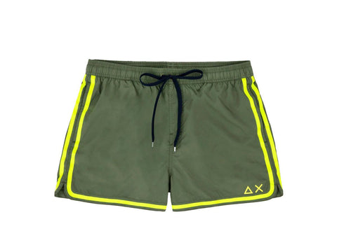 SUN68 Swim Pant Side Band Costume Verde Militare H19103 - Sandrini Calzature e Abbigliamento