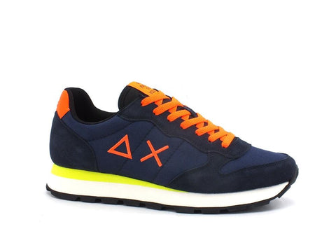 SUN68 Tom Fluo Nylon Sneaker Running Navy Blue Z41102 - Sandrini Calzature e Abbigliamento
