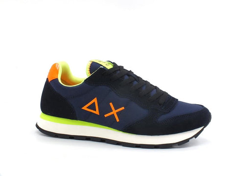 SUN68 Tom Fluo Sneaker Running Navy Blue Z32102 - Sandrini Calzature e Abbigliamento