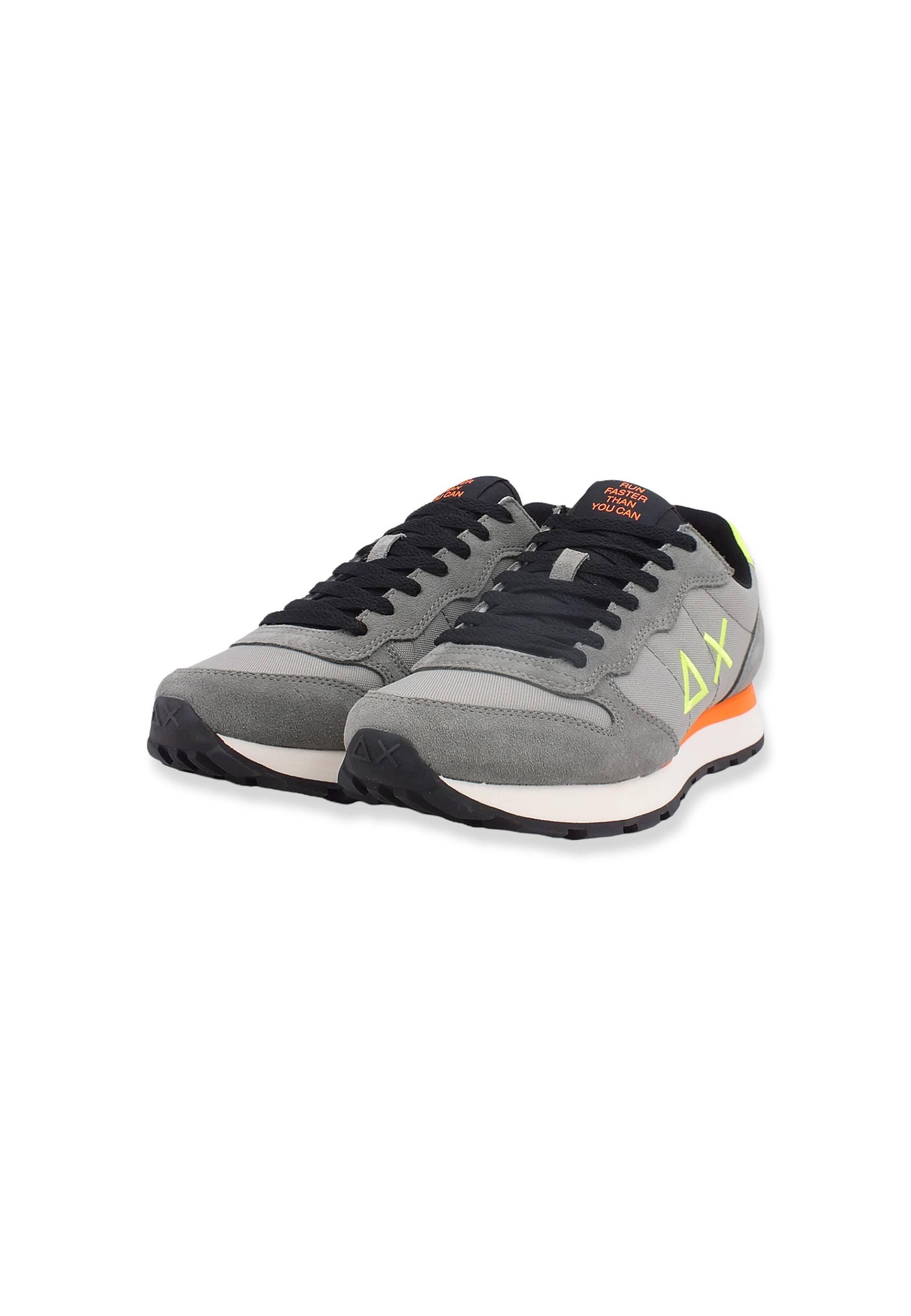 SUN68 Tom Fluo Sneaker Uomo Grigio Medio Z42102 - Sandrini Calzature e Abbigliamento