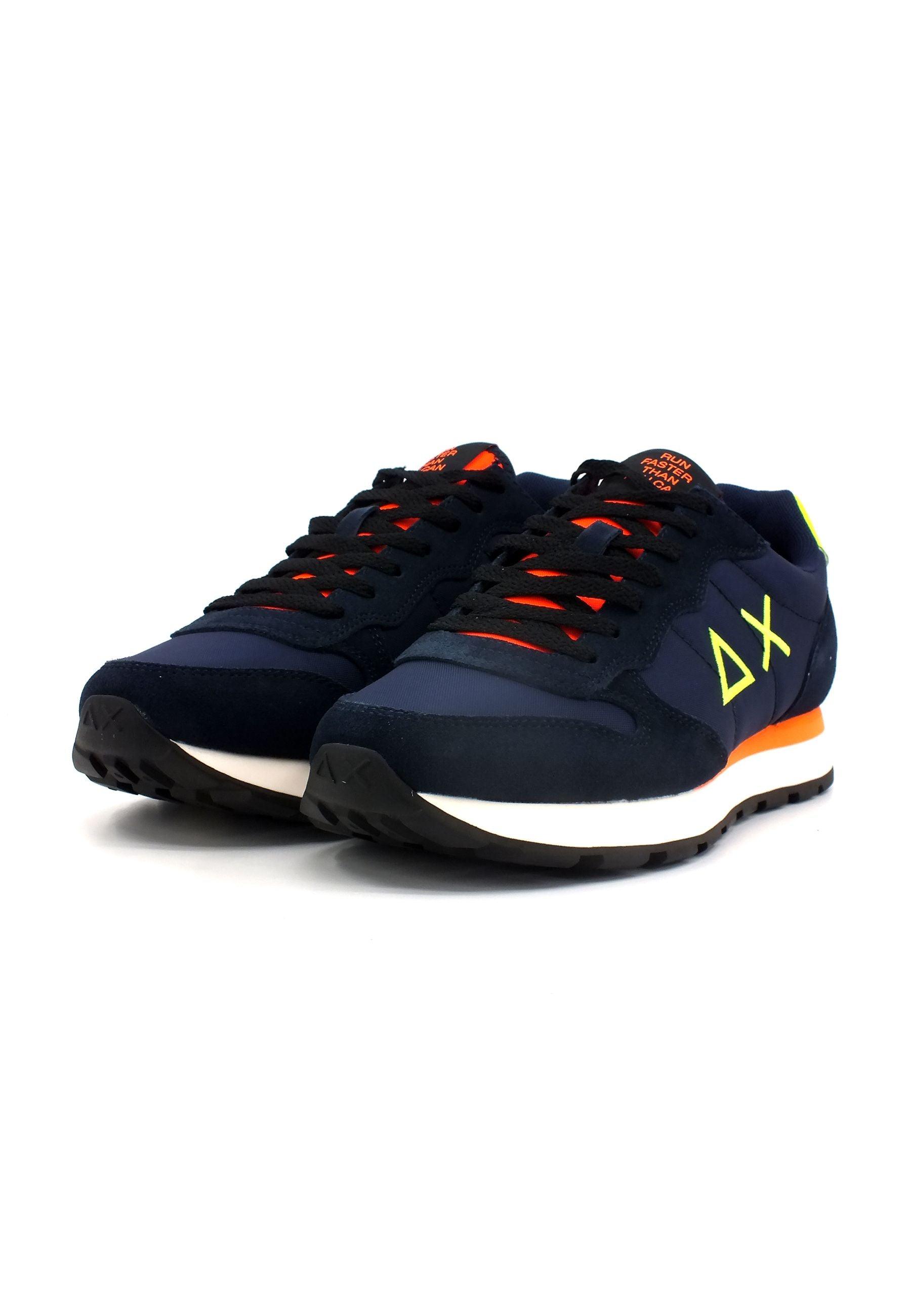 SUN68 Tom Solid Fluo Sneaker Uomo Navy Blue Z33102 - Sandrini Calzature e Abbigliamento