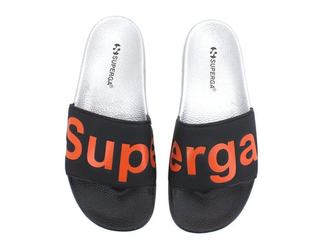 SUPERGA 1908-PUU Ciabatta Silver Black Orange S111I3W - Sandrini Calzature e Abbigliamento