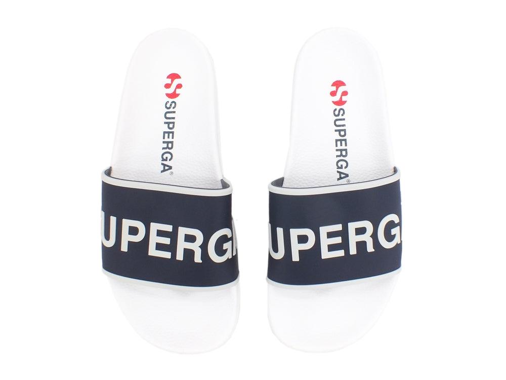 SUPERGA 1908-PUU Ciabatta White Navy S711B3W - Sandrini Calzature e Abbigliamento