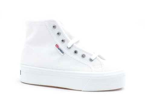 SUPERGA 2705 Hi Top Sneaker Donna Platform White S3111MW - Sandrini Calzature e Abbigliamento