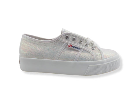 SUPERGA 2730 Lame Platform Sneaker Donna Silver Iridescent S2116UW - Sandrini Calzature e Abbigliamento
