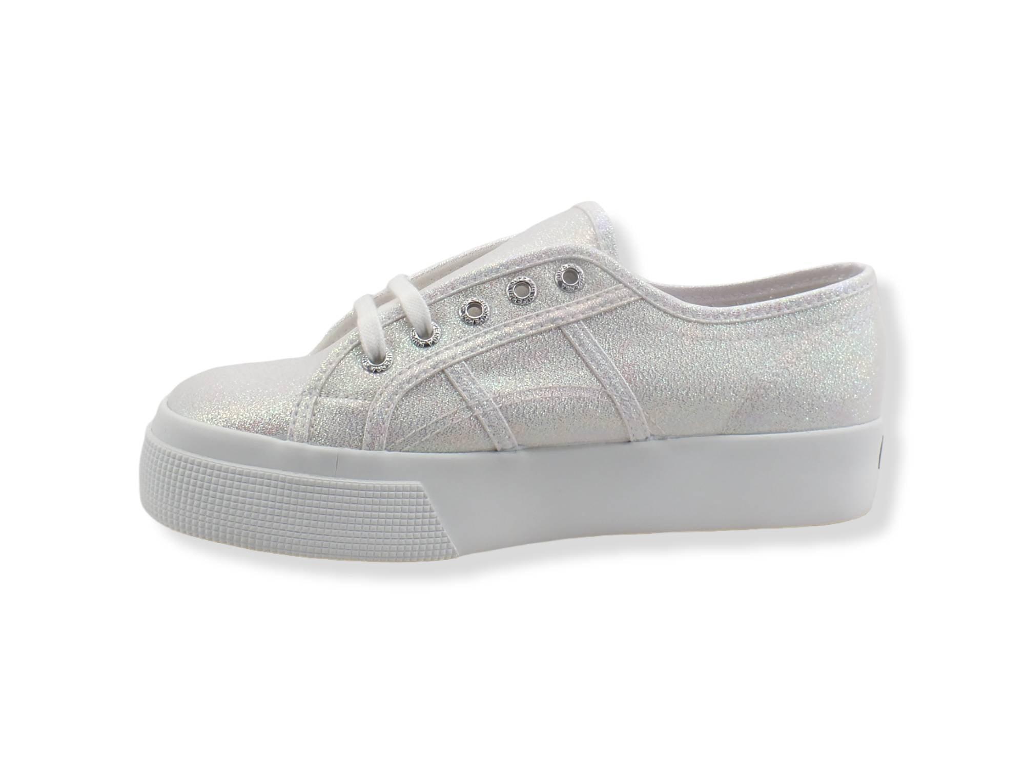 SUPERGA 2730 Lame Platform Sneaker Donna Silver Iridescent S2116UW - Sandrini Calzature e Abbigliamento