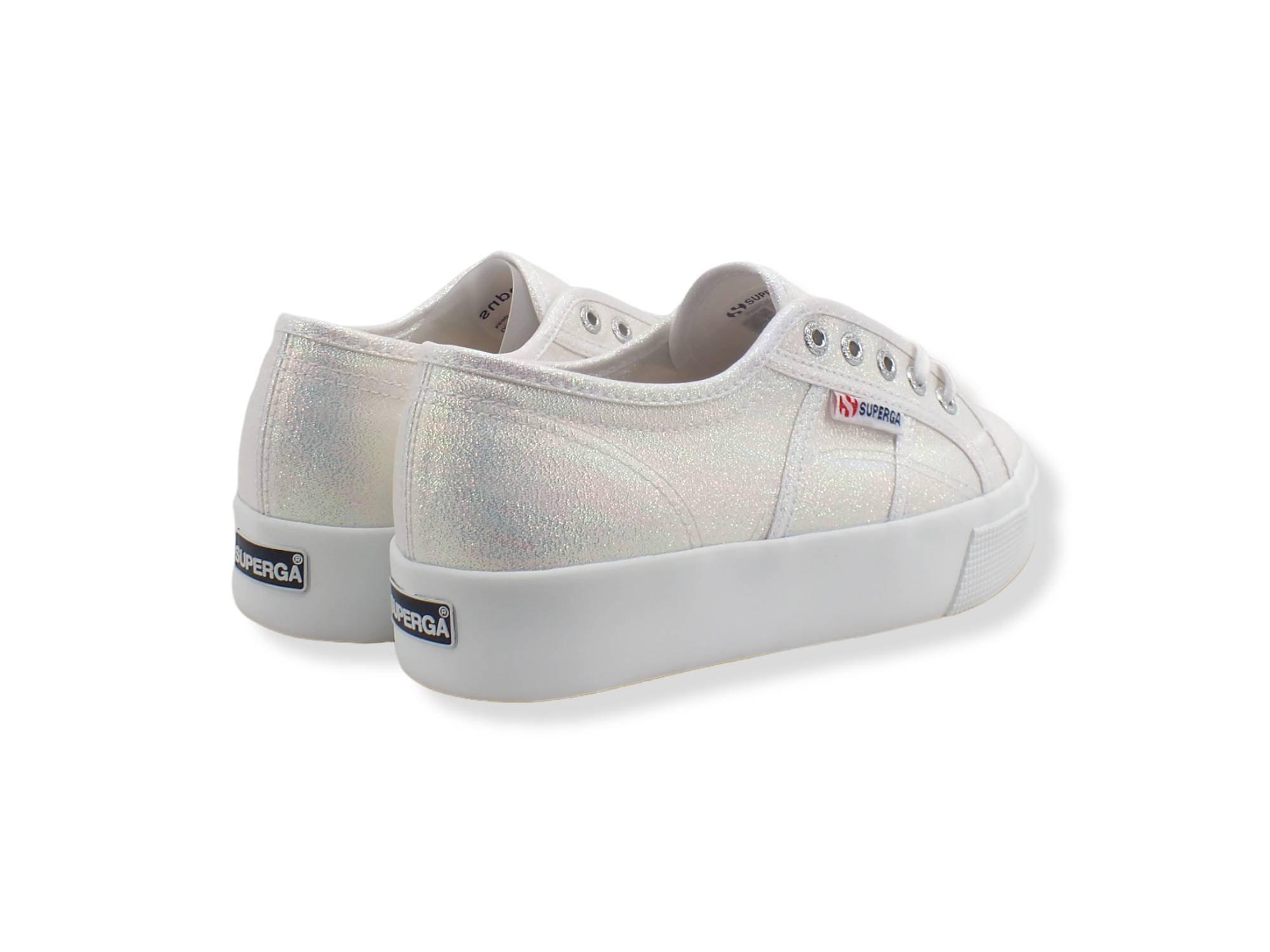 SUPERGA 2730 Lame Platform Sneaker Donna Silver Iridescent S2116UW - Sandrini Calzature e Abbigliamento