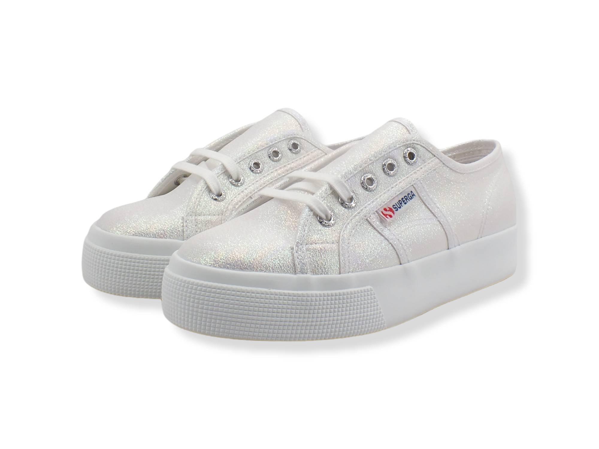 SUPERGA 2730 Lame Platform Sneaker Donna Silver Iridescent S2116UW - Sandrini Calzature e Abbigliamento