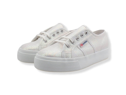 SUPERGA 2730 Lame Platform Sneaker Donna Silver Iridescent S2116UW - Sandrini Calzature e Abbigliamento