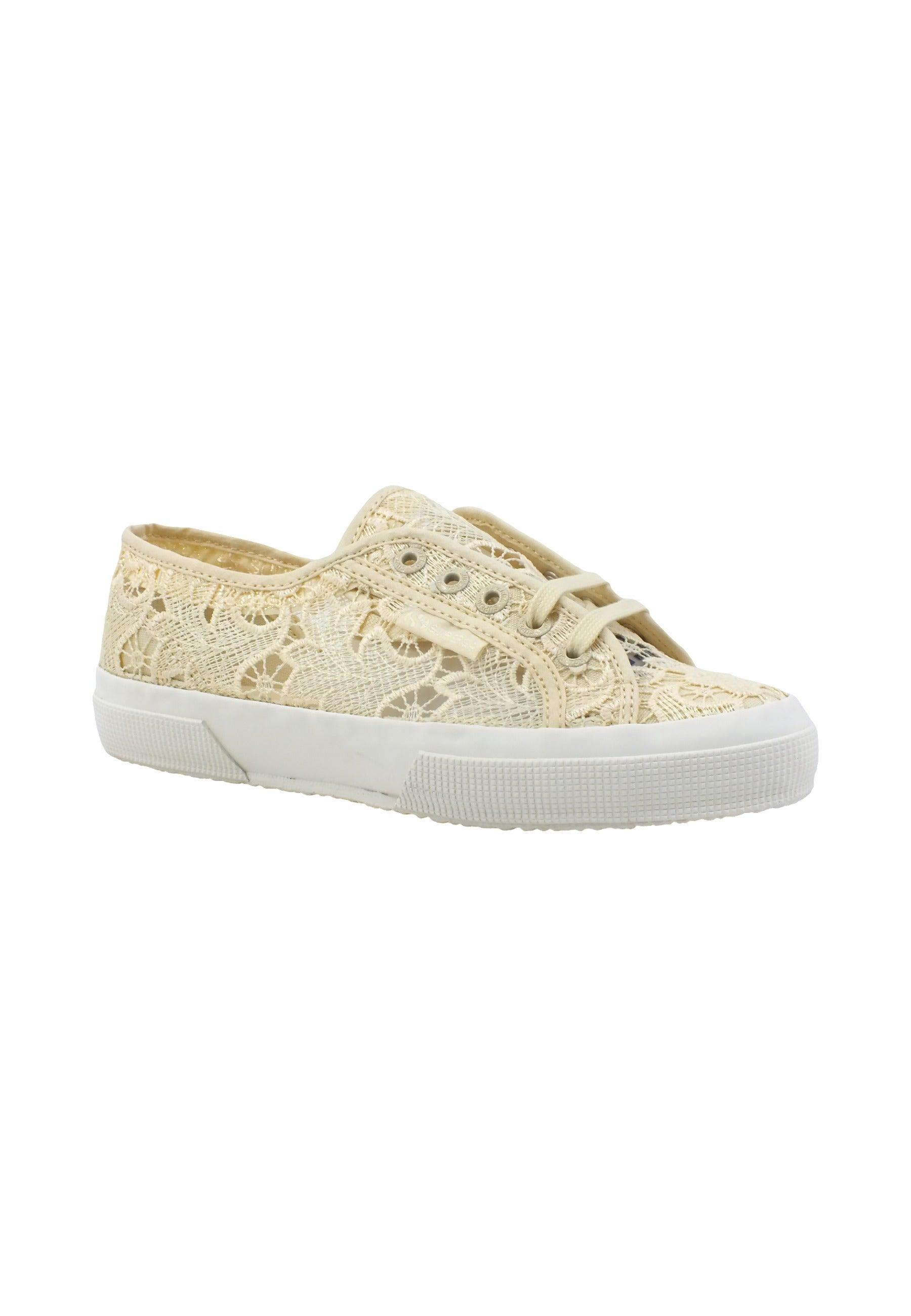 SUPERGA 2750 Macrame Pizzo Sneaker Donna Beige Eggshell S81219W - Sandrini Calzature e Abbigliamento