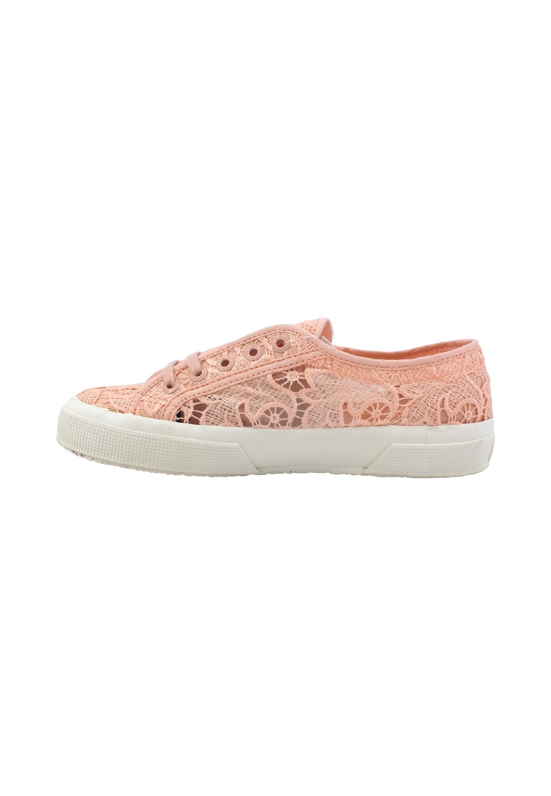 SUPERGA 2750 Macrame Pizzo Sneaker Donna Pink Blush Avorio S81219W - Sandrini Calzature e Abbigliamento