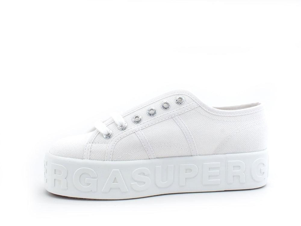 SUPERGA 2790 3D Lettering Sneaker Platform Donna White S71183W - Sandrini Calzature e Abbigliamento