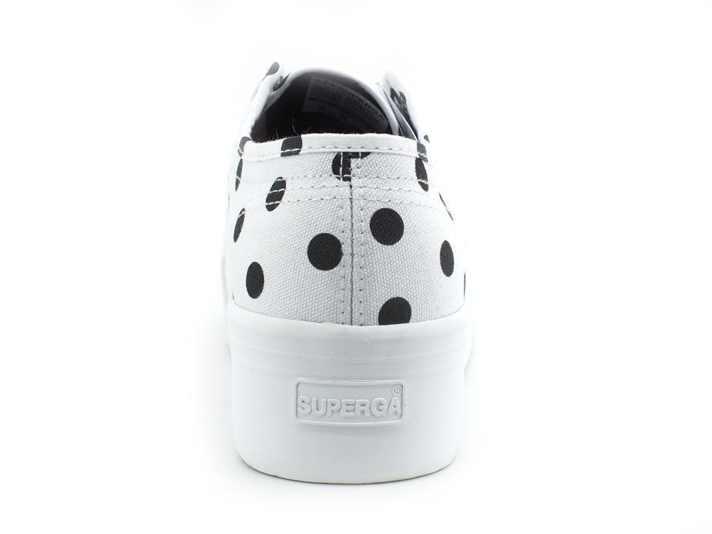 SUPERGA 2790 Polkadots Sneaker Platform Pois White Black S61128 - Sandrini Calzature e Abbigliamento