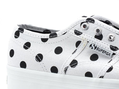 SUPERGA 2790 Polkadots Sneaker Platform Pois White Black S61128 - Sandrini Calzature e Abbigliamento