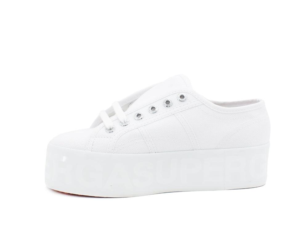 SUPERGA 2790 Shiny Printed Platform Sneaker Donna White S71161W - Sandrini Calzature e Abbigliamento