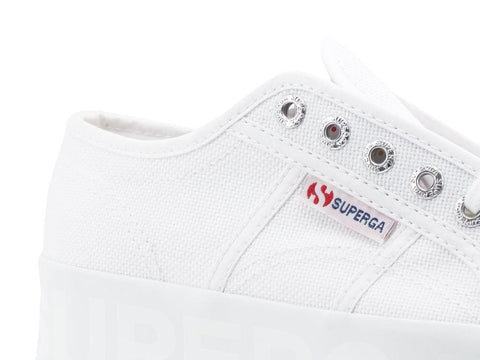 SUPERGA 2790 Shiny Printed Platform Sneaker Donna White S71161W - Sandrini Calzature e Abbigliamento