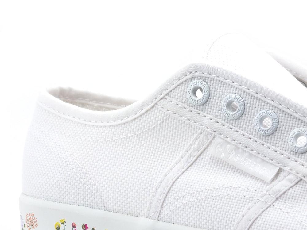 SUPERGA 2790Flower Bloom Lettering Sneaker Donna Platform White Flower S21181W - Sandrini Calzature e Abbigliamento
