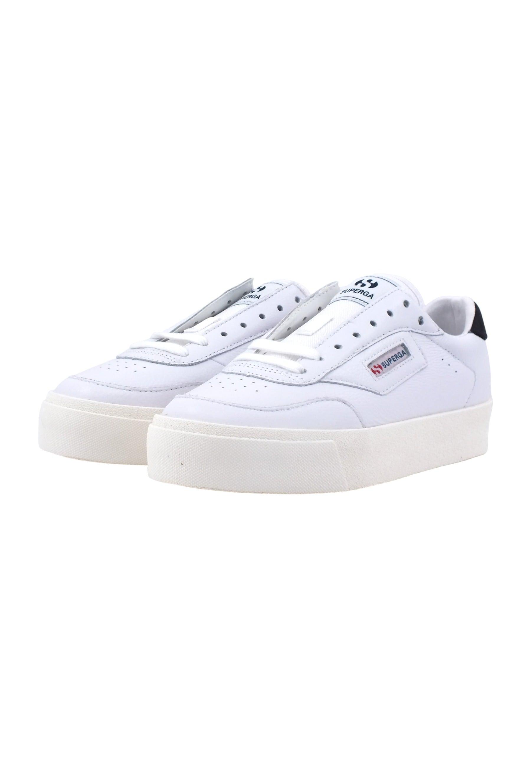 SUPERGA 3854 Court Sneaker Donna White Black S4123TW - Sandrini Calzature e Abbigliamento