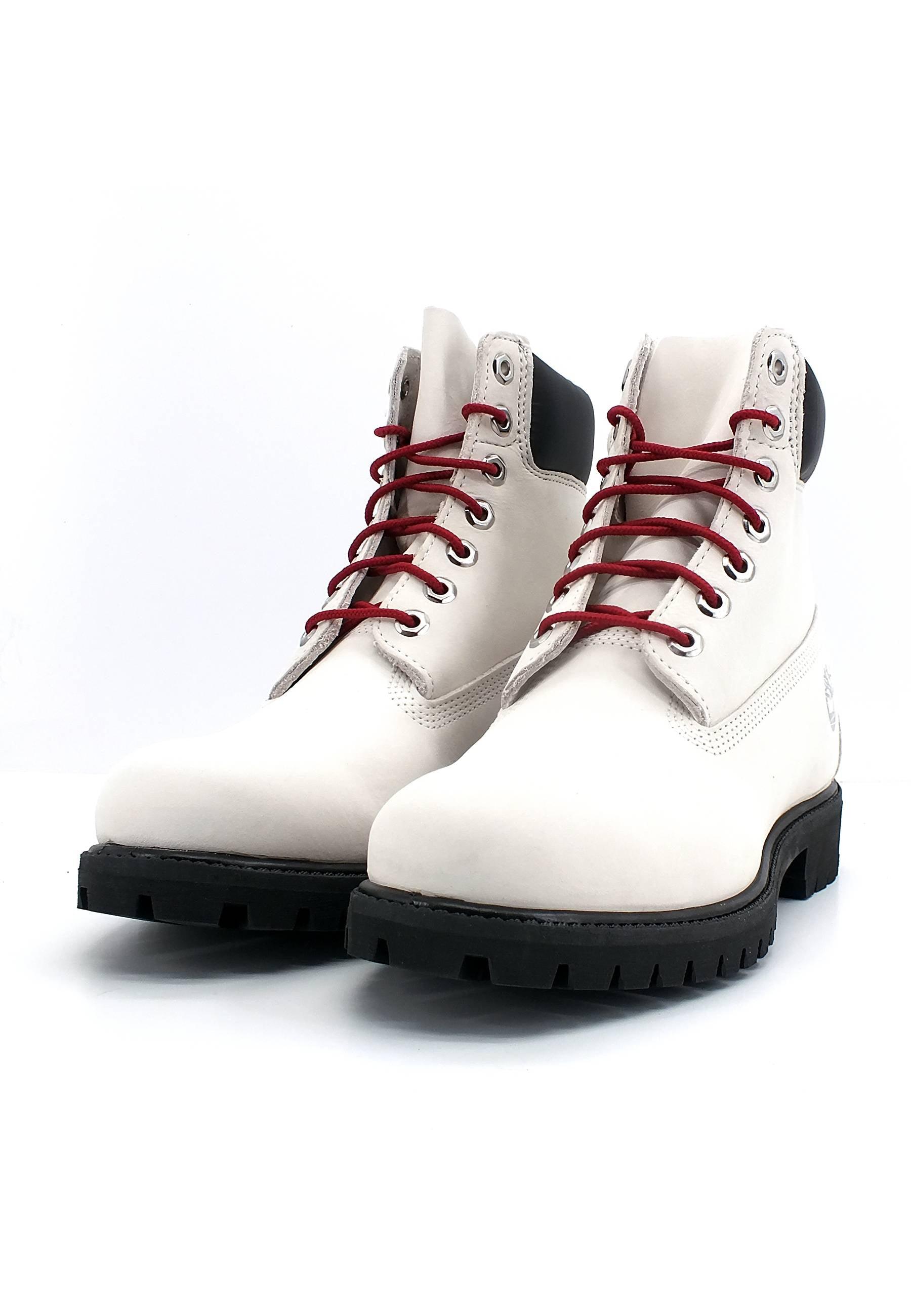 TIMBERLAND Premium Waterproof Stivaletto Uomo White Nubuk Red TB0A5S4G143 - Sandrini Calzature e Abbigliamento