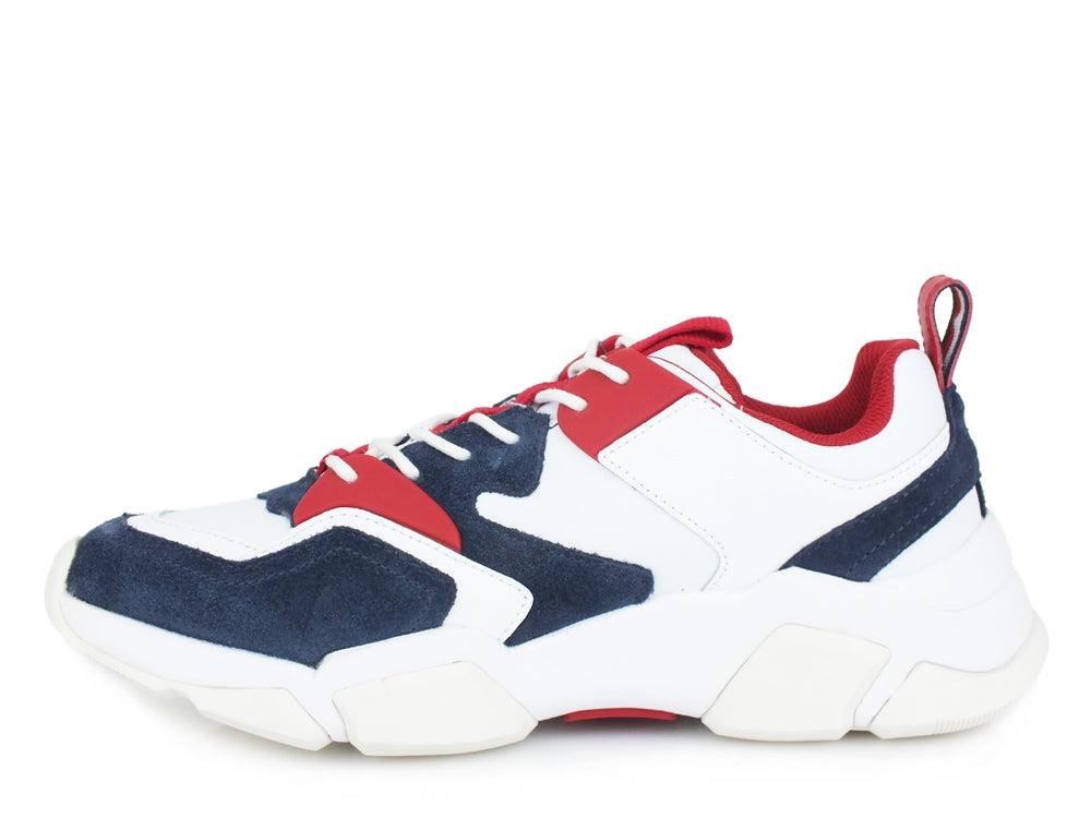 TOMMY H. Chunky Material Mix Sneaker Red White Blue FM0FM02384 - Sandrini Calzature e Abbigliamento