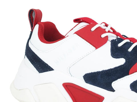 TOMMY H. Chunky Material Mix Sneaker Red White Blue FM0FM02384 - Sandrini Calzature e Abbigliamento