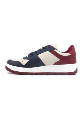 TOMMY HILFIGER Basket Premium Sneaker Uomo Navy Rouge Ecru EM0EM1256 - Sandrini Calzature e Abbigliamento