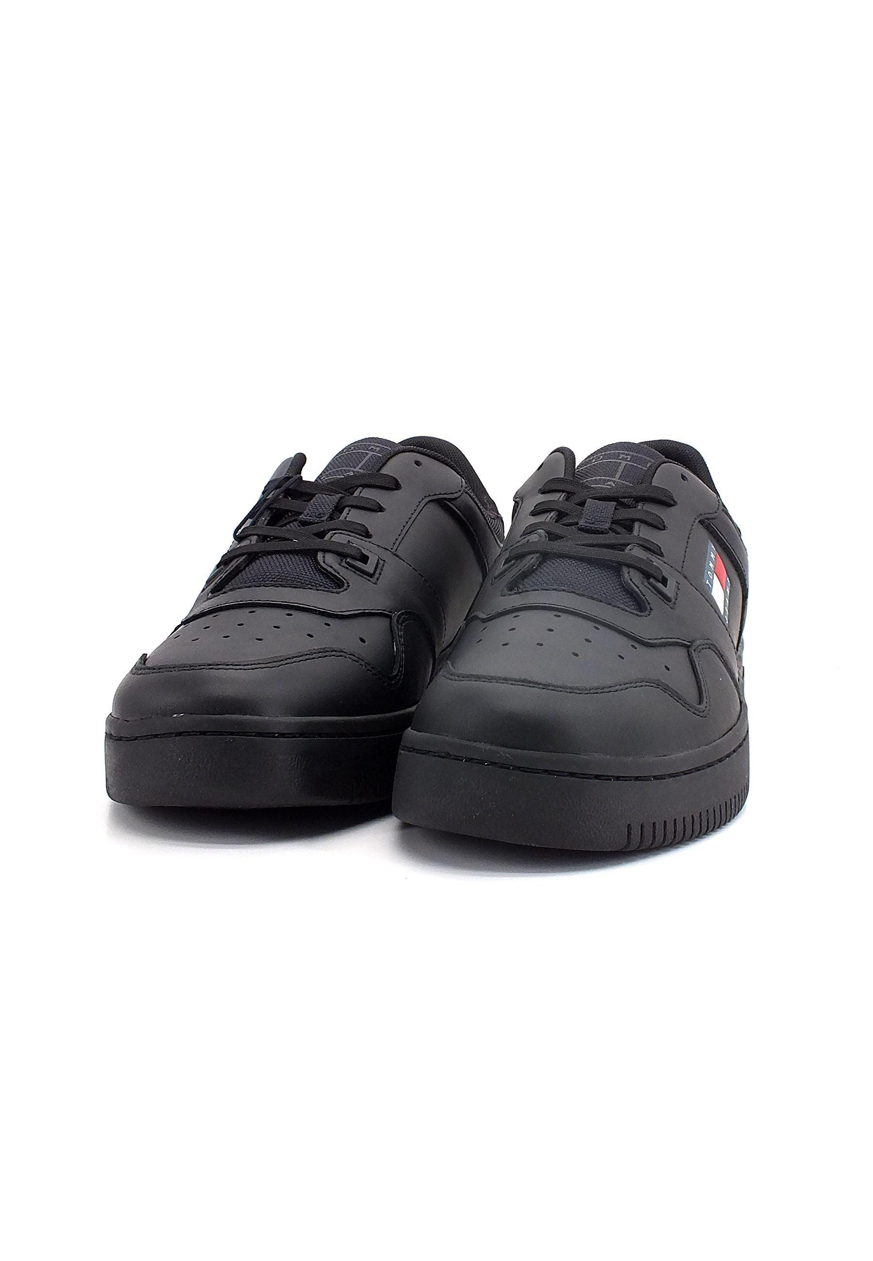 TOMMY HILFIGER Basket Sneaker Uomo Triple Black EM0EM00955 - Sandrini Calzature e Abbigliamento