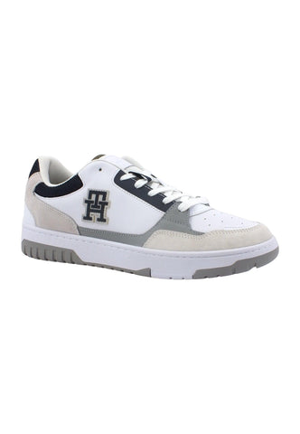 TOMMY HILFIGER Basket Street Mix Sneaker Uomo White FM0FM04695 - Sandrini Calzature e Abbigliamento