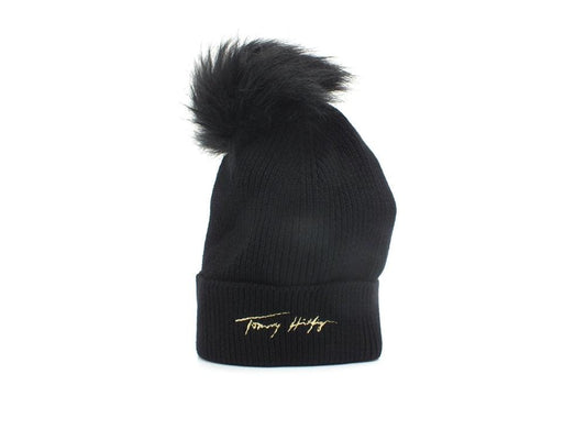 TOMMY HILFIGER Berretta Pom Pom Risvolto Black AW0AW010996 - Sandrini Calzature e Abbigliamento