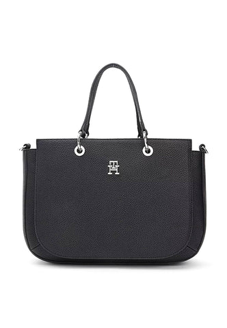 TOMMY HILFIGER Borsa Satchel Black AW0AW14503 - Sandrini Calzature e Abbigliamento