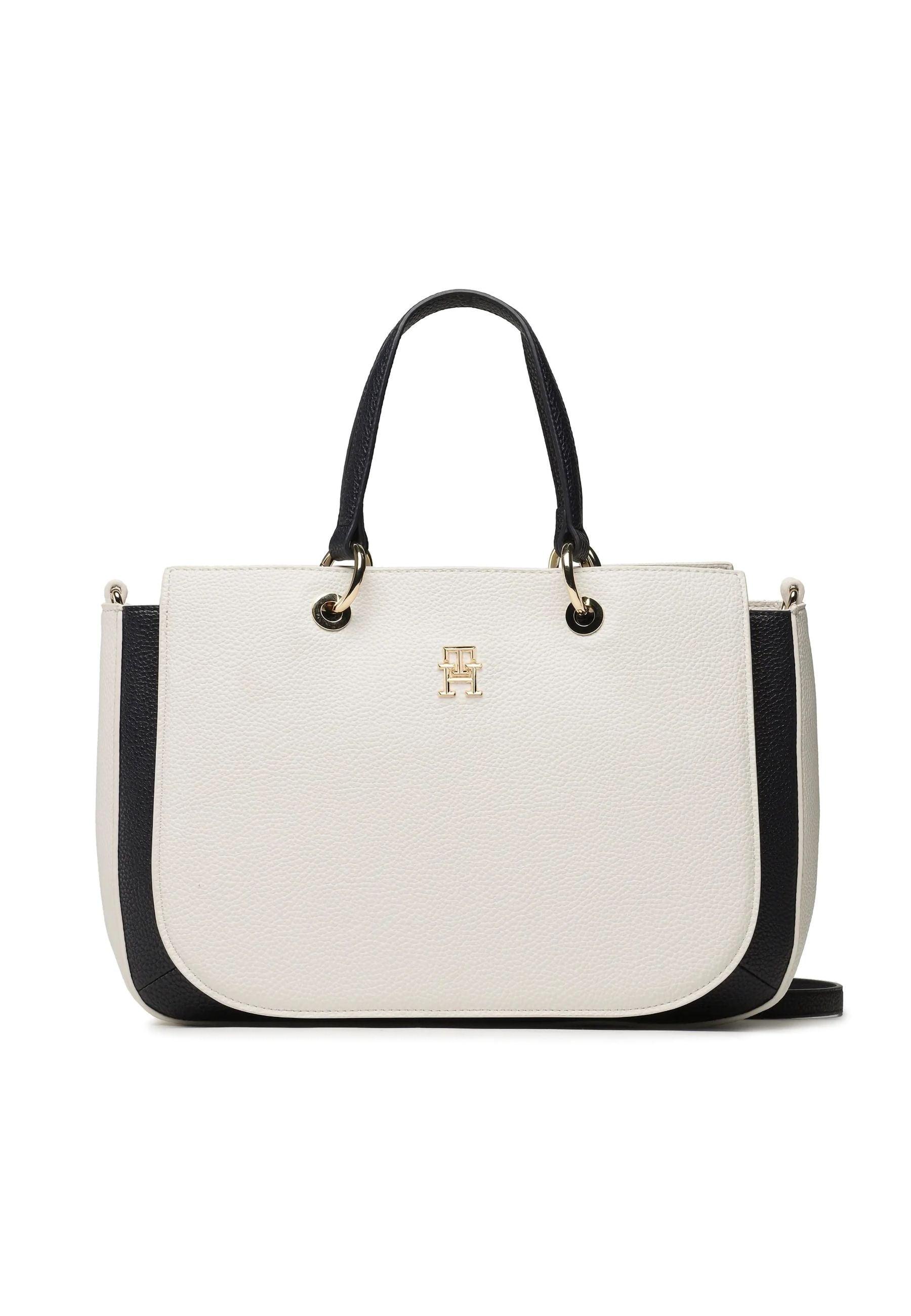 TOMMY HILFIGER Borsa Satchel White AW0AW14752 - Sandrini Calzature e Abbigliamento