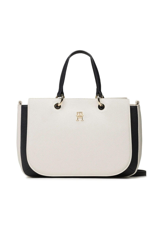 TOMMY HILFIGER Borsa Satchel White AW0AW14752 - Sandrini Calzature e Abbigliamento