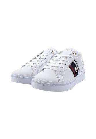 TOMMY HILFIGER Corp Webbing Sneaker Donna White FW0FW07379 - Sandrini Calzature e Abbigliamento