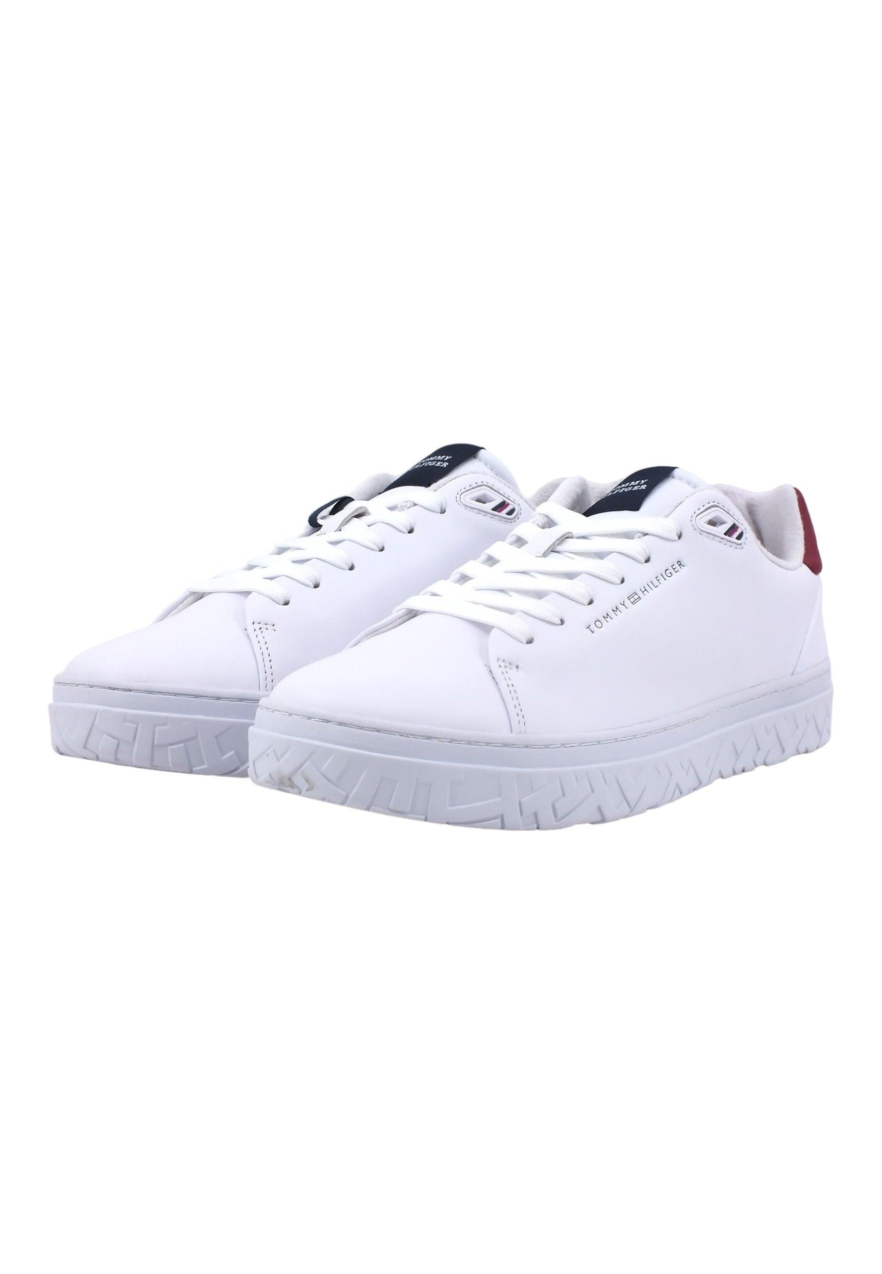 TOMMY HILFIGER Court Thick Cupsole Sneaker Uomo White FM0FM04830 - Sandrini Calzature e Abbigliamento