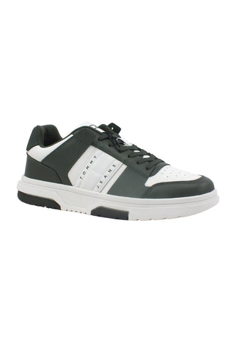 TOMMY HILFIGER Cupsole 2.0 Sneaker Uomo Pewter Green Ecru EM0EM01283 - Sandrini Calzature e Abbigliamento