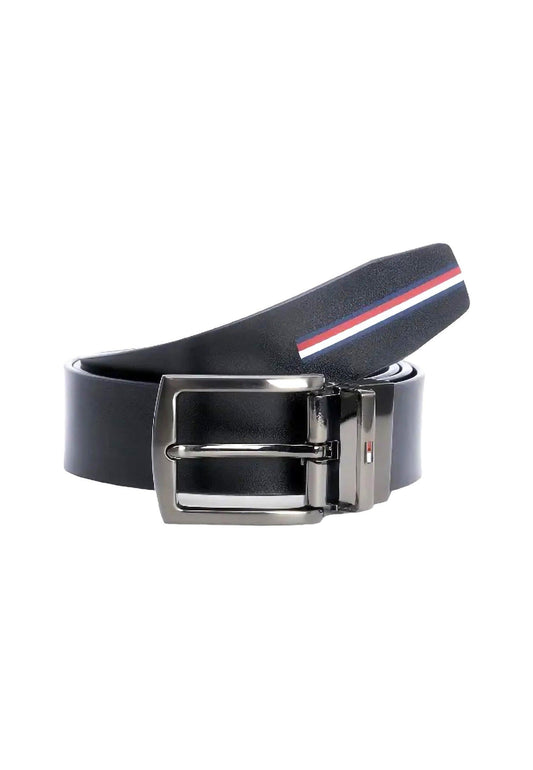 TOMMY HILFIGER Denton 3.5 Cintura Uomo Reversibile Space Blue AM0AM11756 - Sandrini Calzature e Abbigliamento