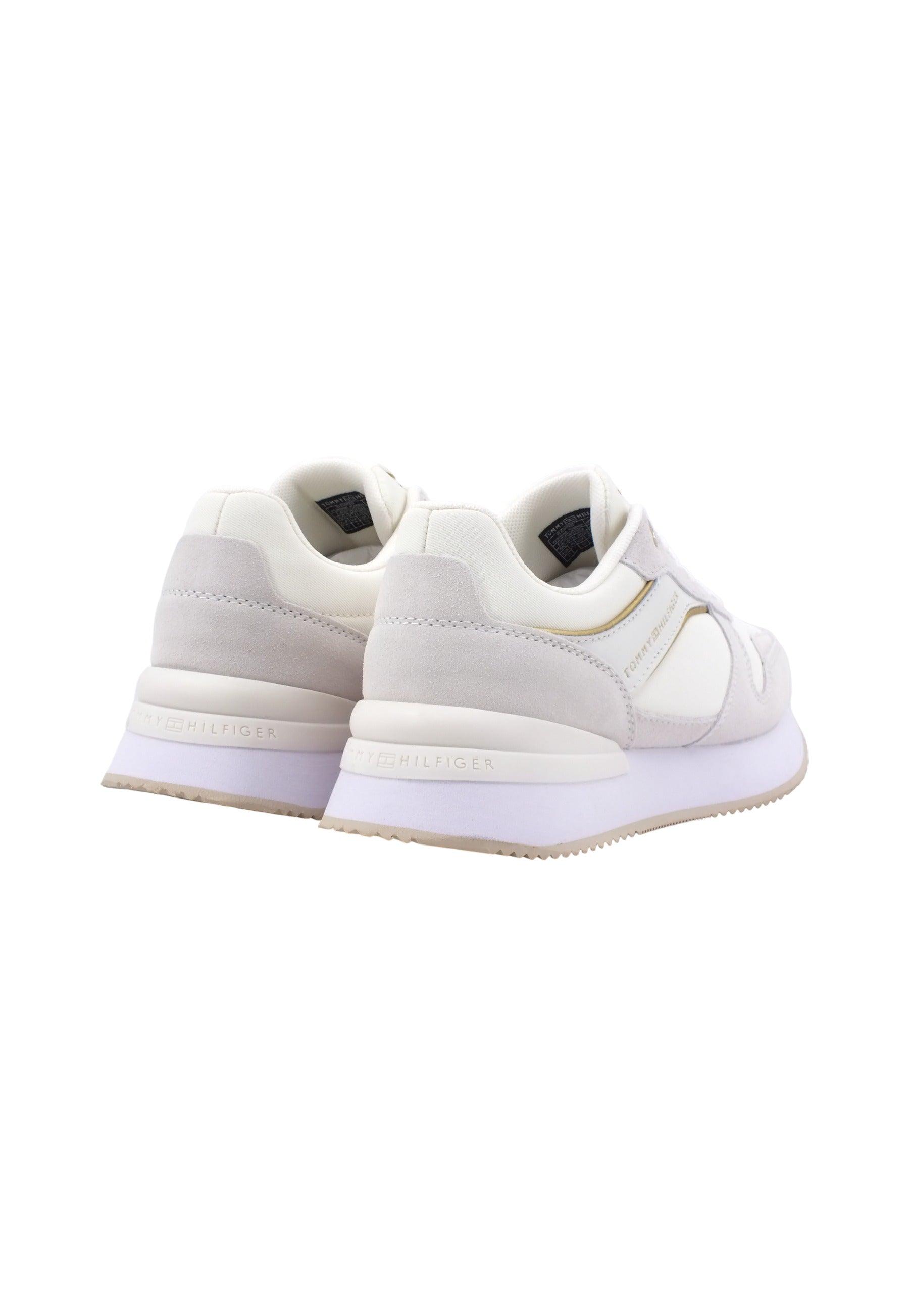 TOMMY HILFIGER Elevated Femine Runner Sneaker Donna White FW0FW07594 - Sandrini Calzature e Abbigliamento