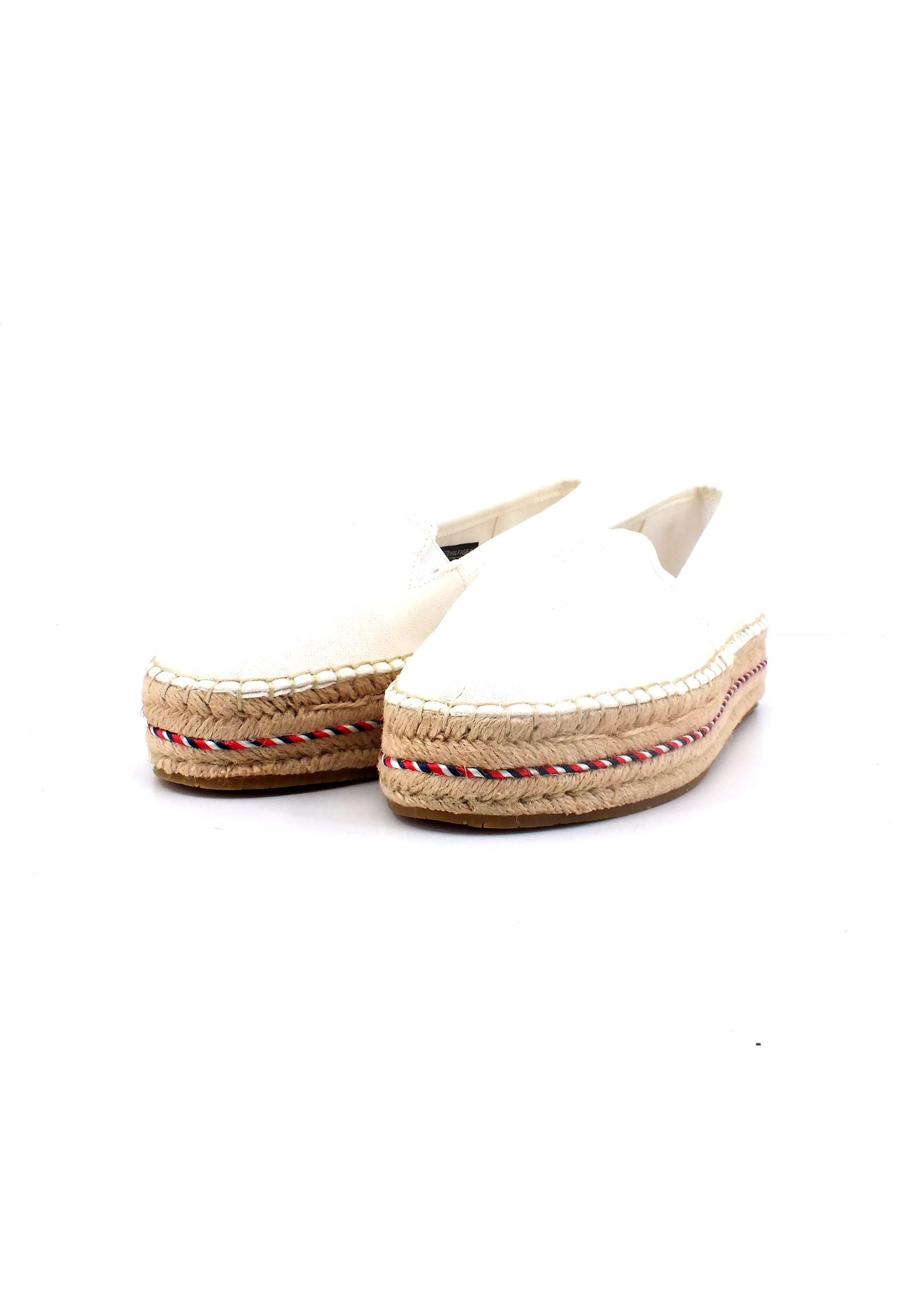 TOMMY HILFIGER Espadrillas Donna Ecru FW0FW07014 - Sandrini Calzature e Abbigliamento