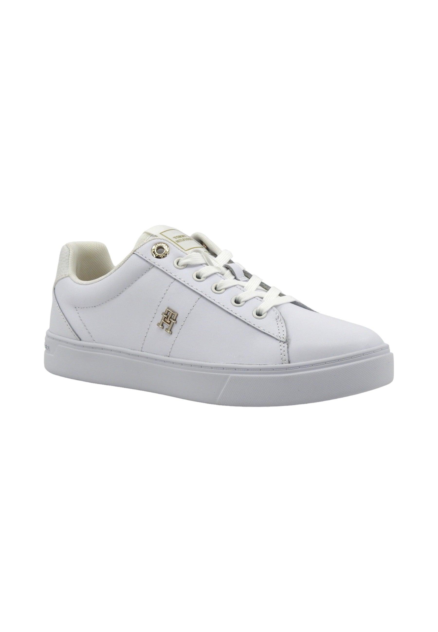 TOMMY HILFIGER Essential Elevated Court Sneaker Donna White FW0FW07685 - Sandrini Calzature e Abbigliamento