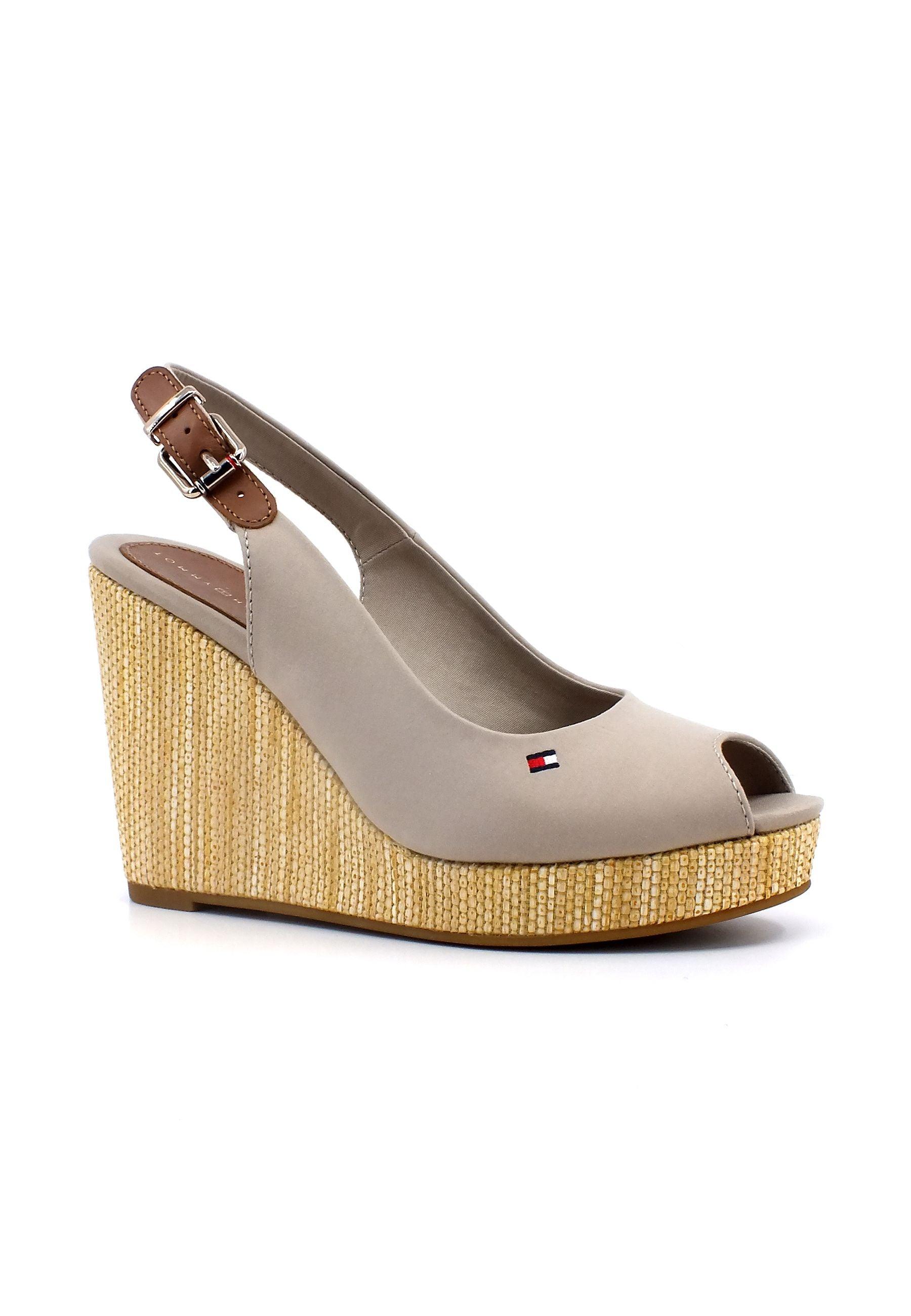 TOMMY HILFIGER Iconic Elena Sandalo Zeppa Donna Stone FW0FW4789 - Sandrini Calzature e Abbigliamento